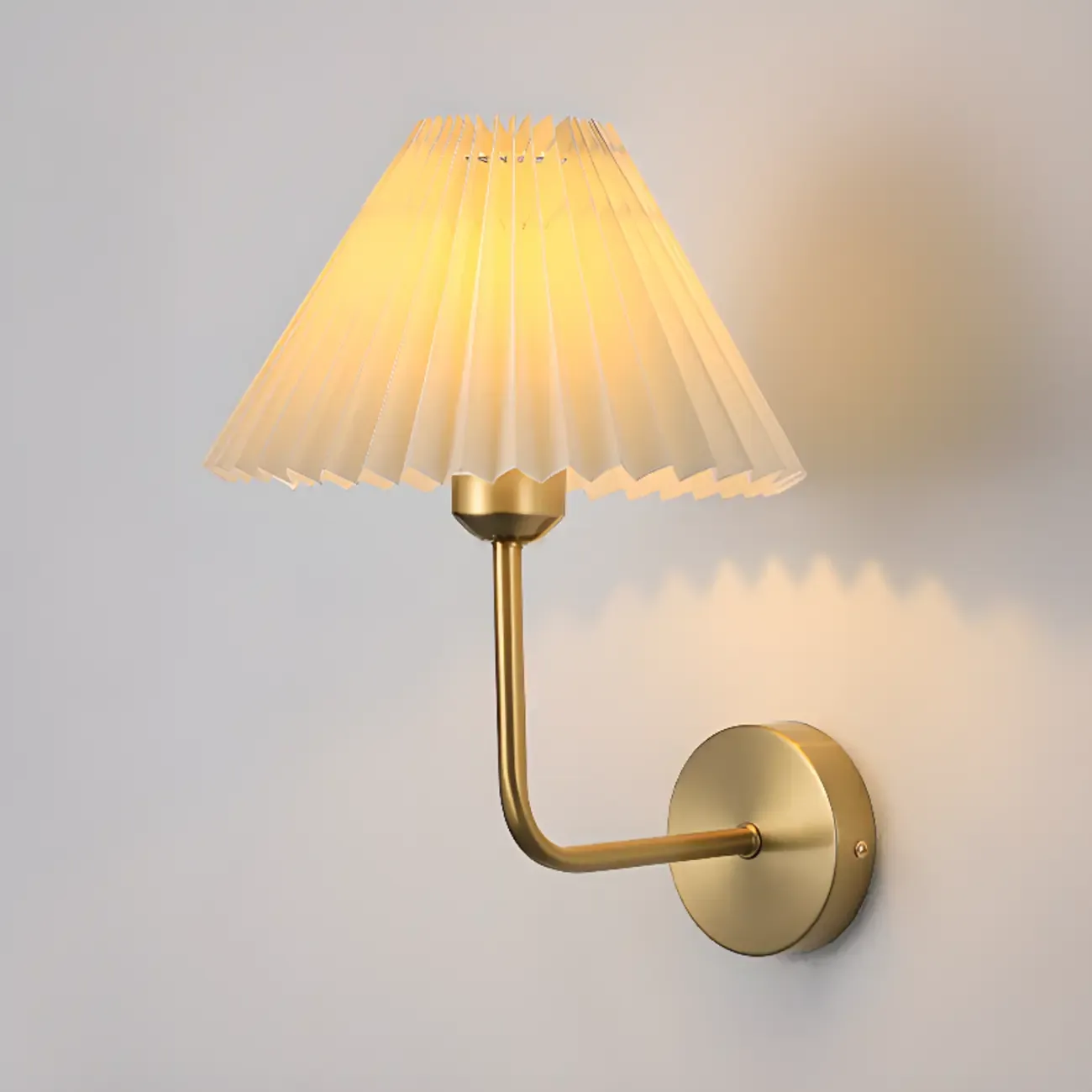 Vintage Cone Fabric Metal Fixture Wall Sconce Image - 12