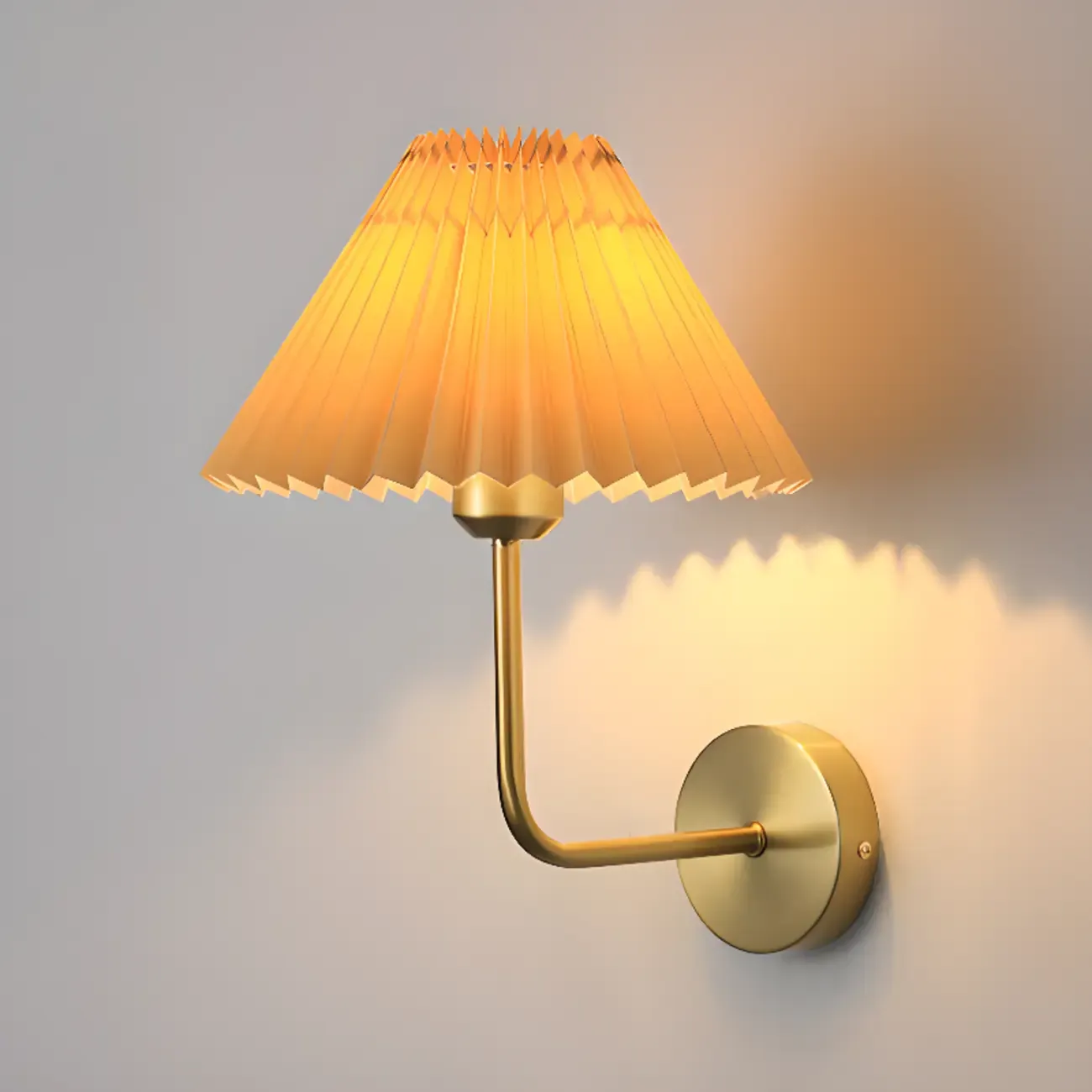 Vintage Cone Fabric Metal Fixture Wall Sconce Image - 13