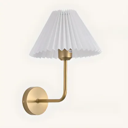 Vintage Cone Fabric Metal Fixture Wall Sconce Image - 14