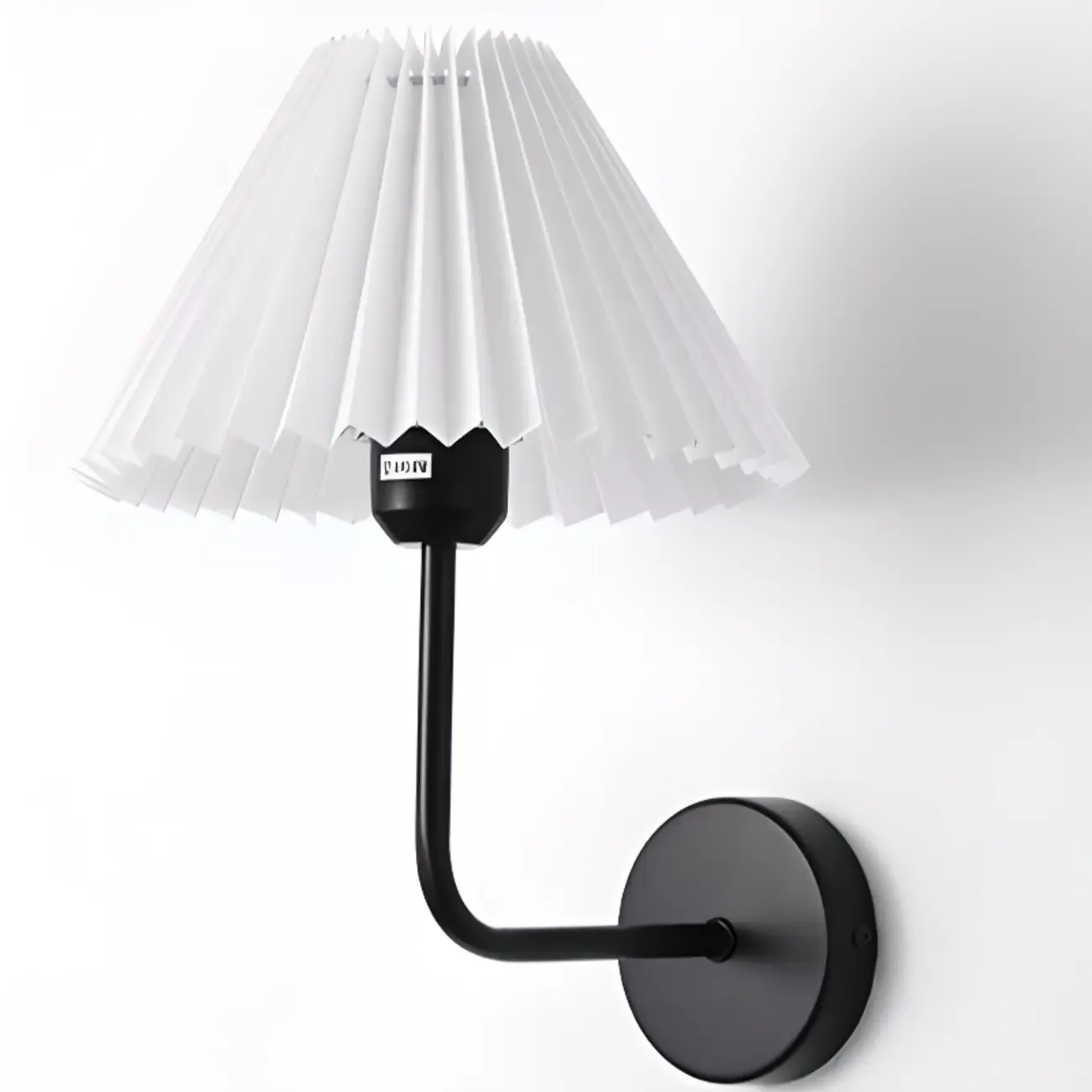 Vintage Cone Fabric Metal Fixture Wall Sconce Image - 15