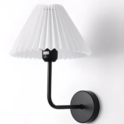 Vintage Cone Fabric Metal Fixture Wall Sconce Image - 15