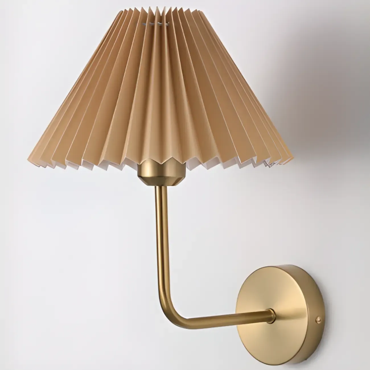 Vintage Cone Fabric Metal Fixture Wall Sconce Image - 16