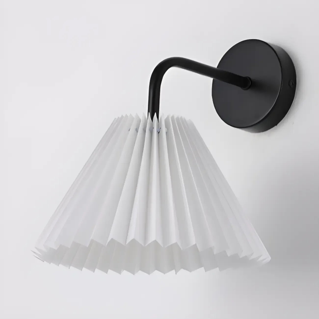 Vintage Cone Fabric Metal Fixture Wall Sconce Image - 17