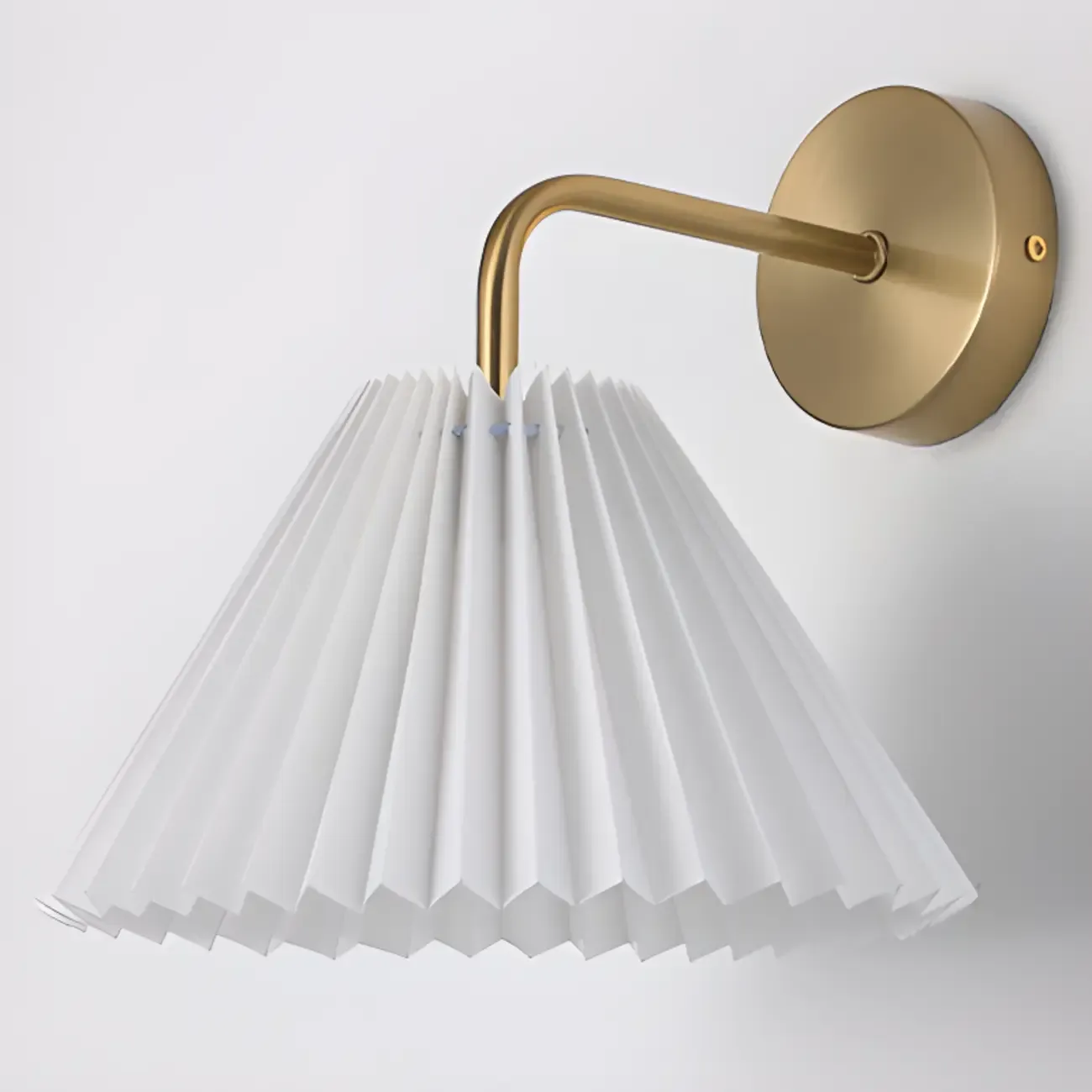 Vintage Cone Fabric Metal Fixture Wall Sconce Image - 18