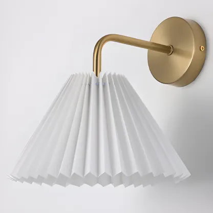 Vintage Cone Fabric Metal Fixture Wall Sconce Image - 18