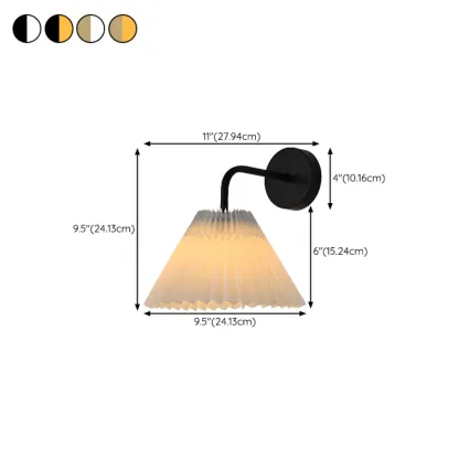 Vintage Cone Fabric Metal Fixture Wall Sconce Image - 24