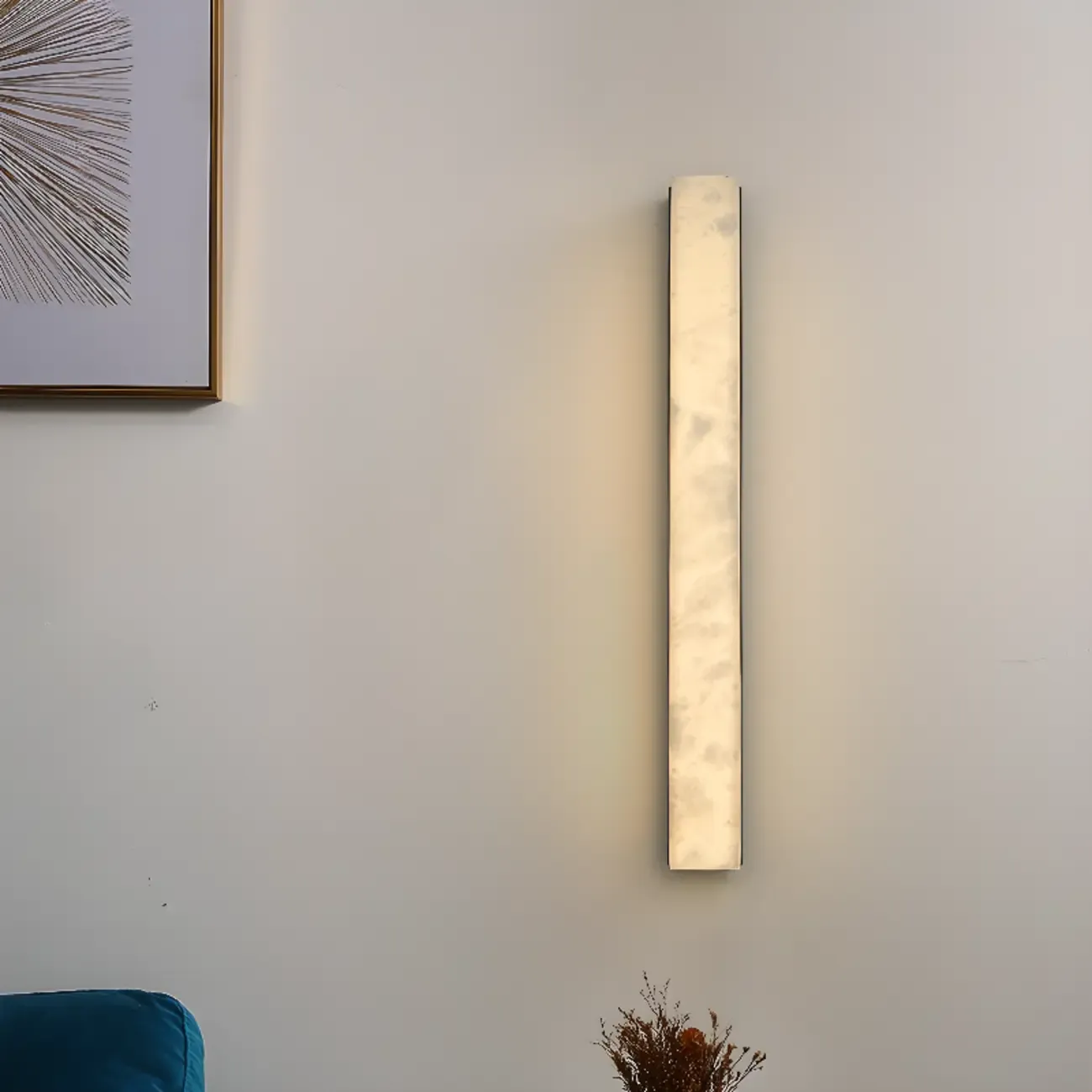 Modern Minimalist Stone Shade Alloy Wall Light Image - 2