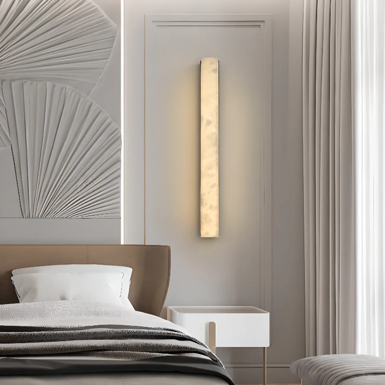 Modern Minimalist Stone Shade Alloy Wall Light Image - 1 | homeyfad