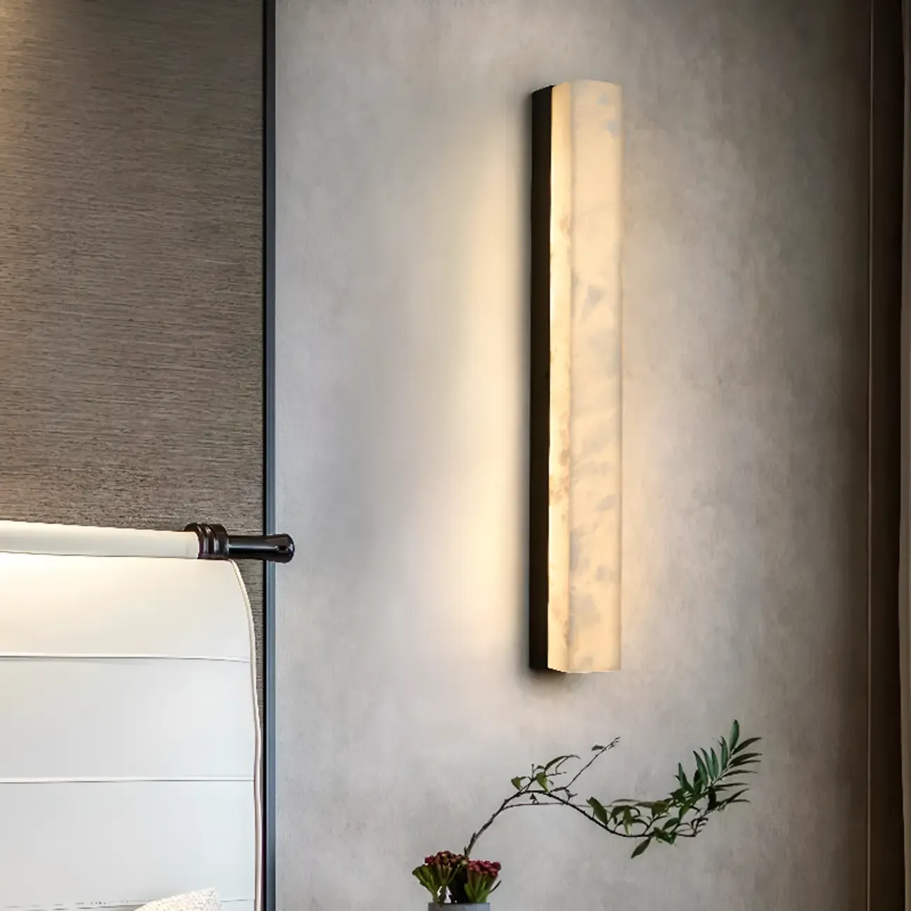 Modern Minimalist Stone Shade Alloy Wall Light Image - 3
