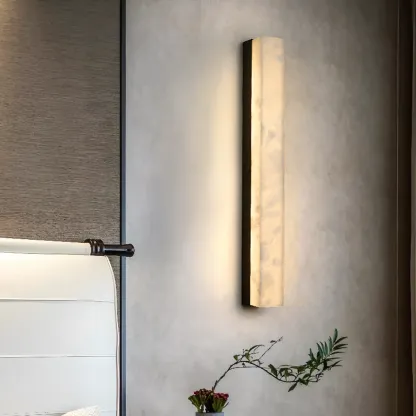 Modern Minimalist Stone Shade Alloy Wall Light Image - 3