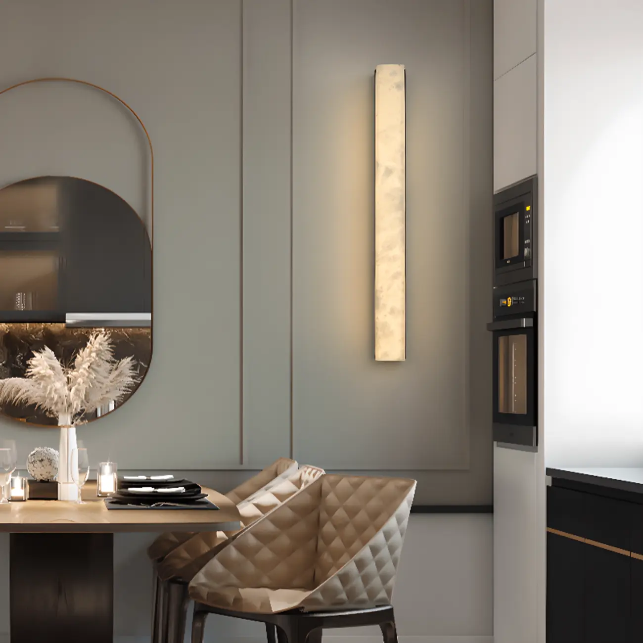 Modern Minimalist Stone Shade Alloy Wall Light Image - 4 | homeyfad