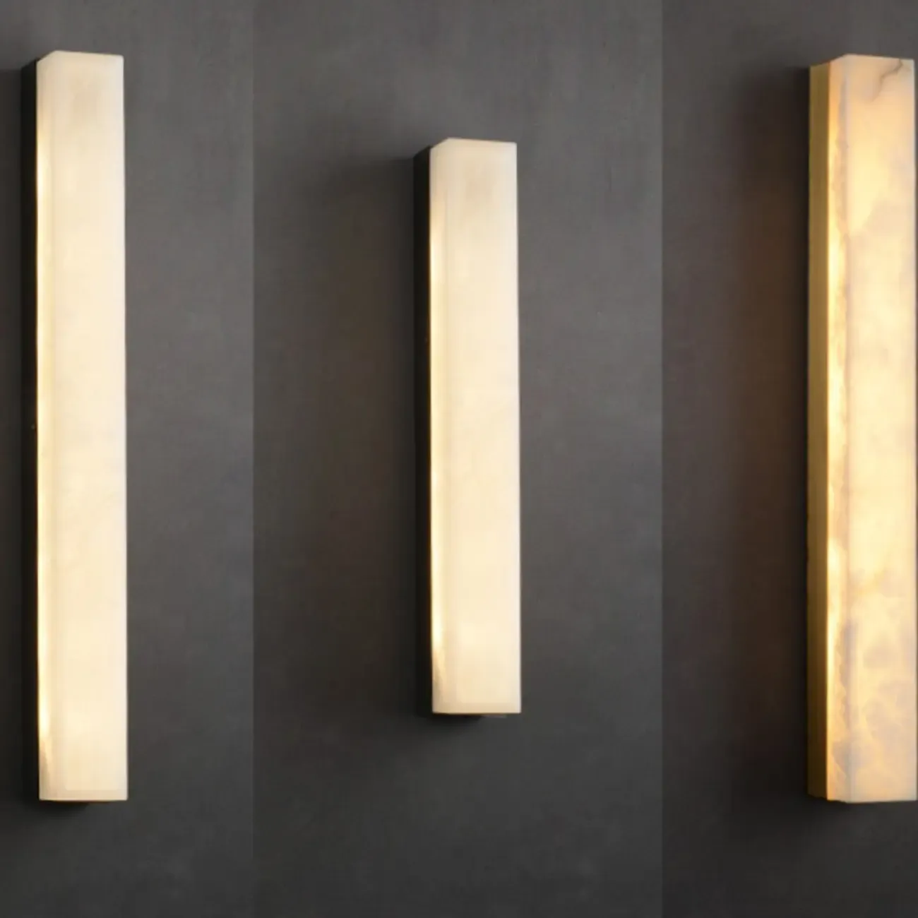 Modern Minimalist Stone Shade Alloy Wall Light Image - 8