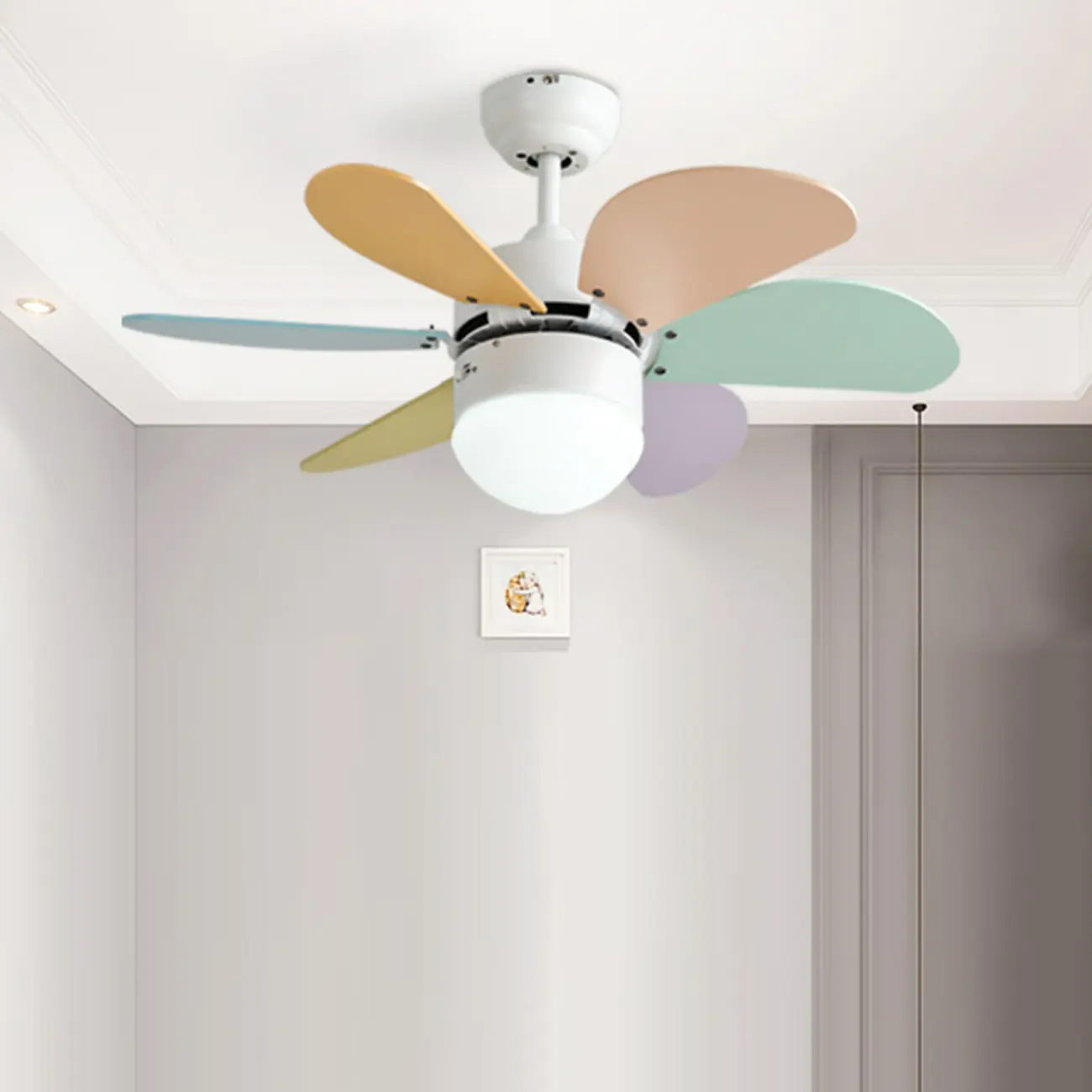 Multicolor Metal Ceiling Fan with LED for Bedroom Image - 2 | homeyfad