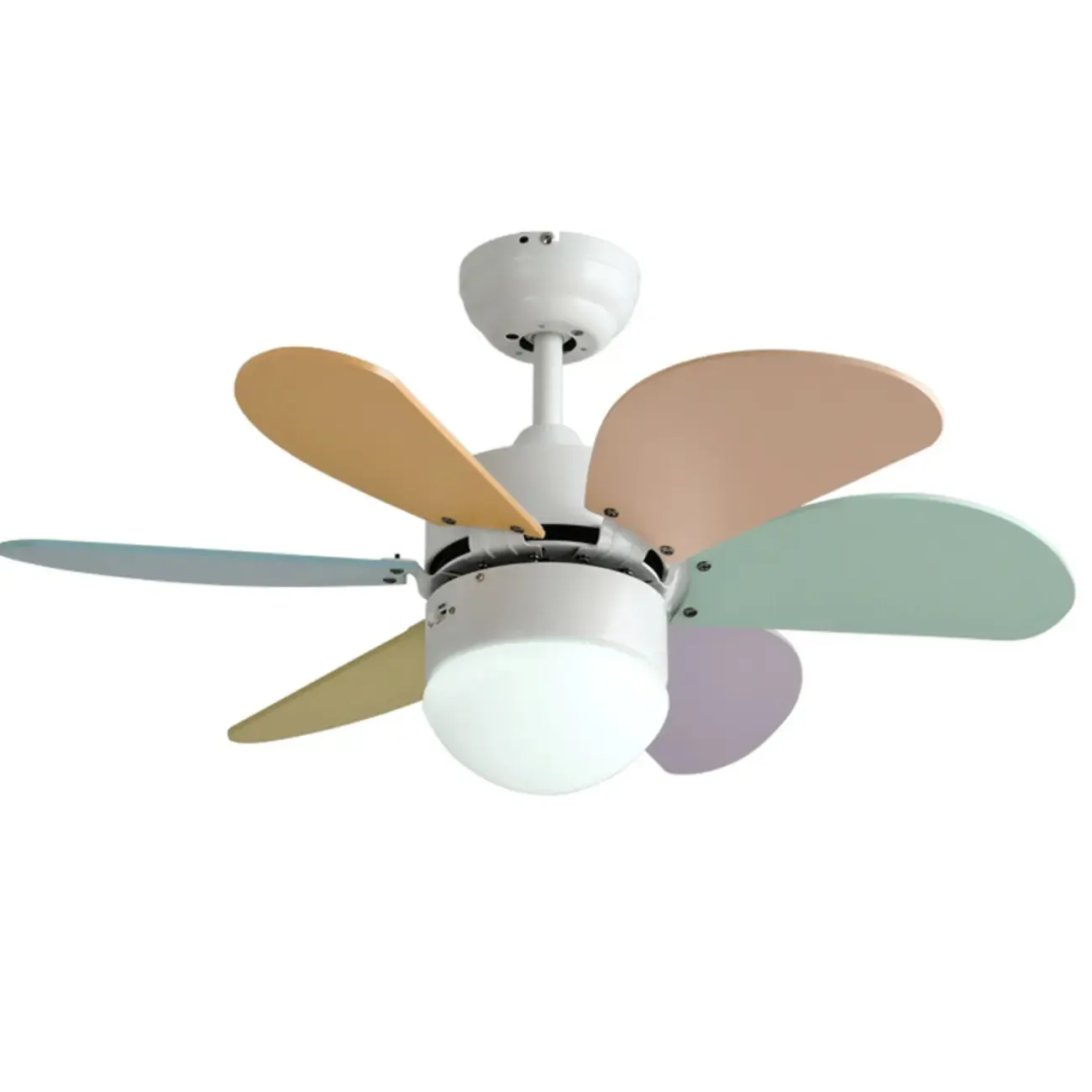 Multicolor Metal Ceiling Fan with LED for Bedroom Image - 5