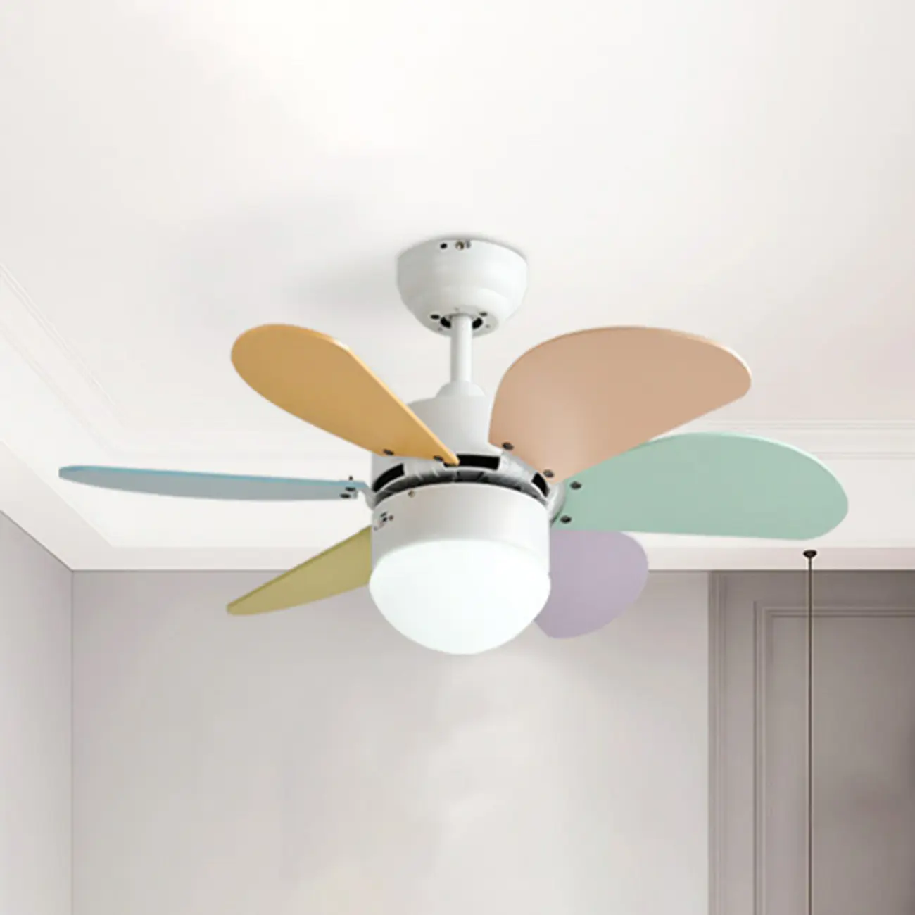 Multicolor Metal Ceiling Fan with LED for Bedroom Image - 6 | homeyfad