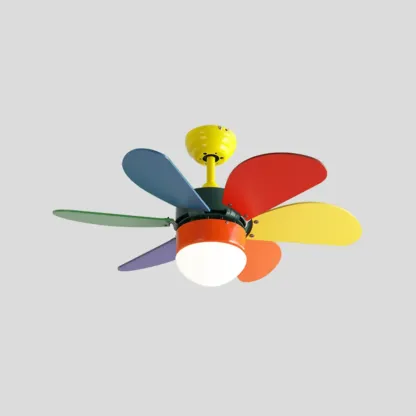 Multicolor Metal Ceiling Fan with LED for Bedroom Image - 14