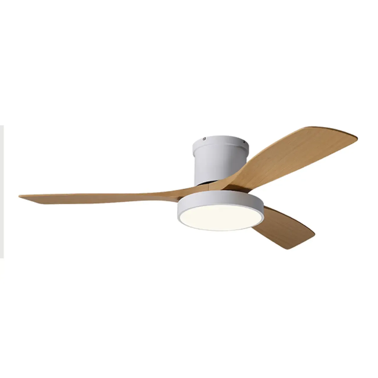 Modern Flush Mount Ceiling Fan Dimmable Light for Living Room