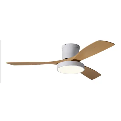 Modern Flush Mount Ceiling Fan Dimmable Light for Living Room