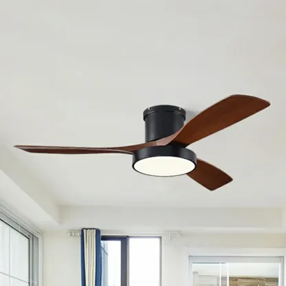 Modern Flush Mount Ceiling Fan Dimmable Light for Living Room