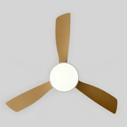 Modern Flush Mount Ceiling Fan Dimmable Light for Living Room
