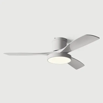 Modern Flush Mount Ceiling Fan Dimmable Light for Living Room