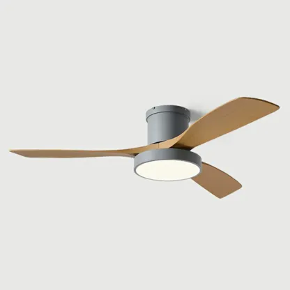 Modern Flush Mount Ceiling Fan Dimmable Light for Living Room