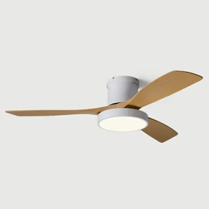 Modern Flush Mount Ceiling Fan Dimmable Light for Living Room
