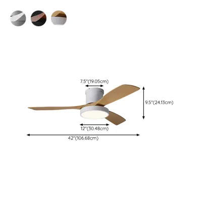 Modern Flush Mount Ceiling Fan Dimmable Light for Living Room