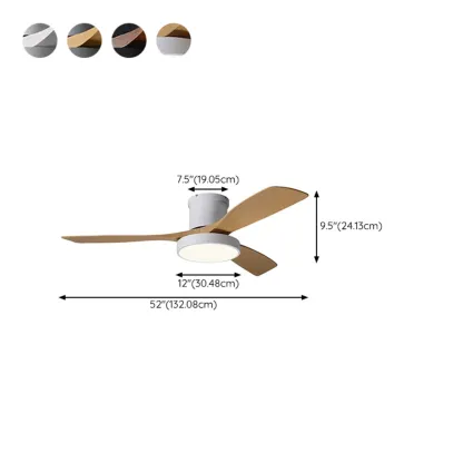 Modern Flush Mount Ceiling Fan Dimmable Light for Living Room