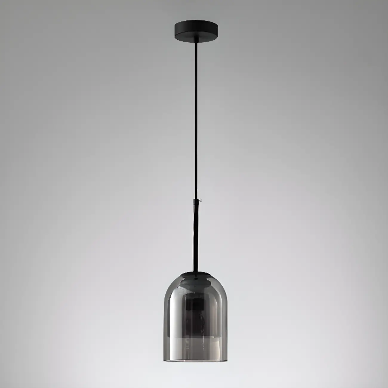 Modern Metal Gray Glass Cylinder Pendant Light Image - 11 | homeyfad