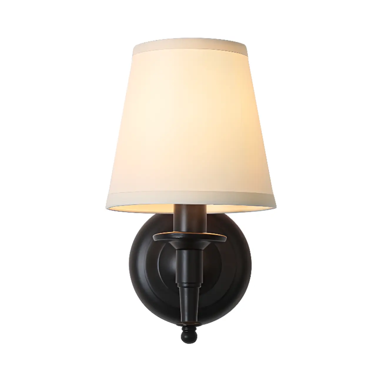 Vintage Matte Bracket Fabric Conical Wall Sconce Image - 6 | homeyfad