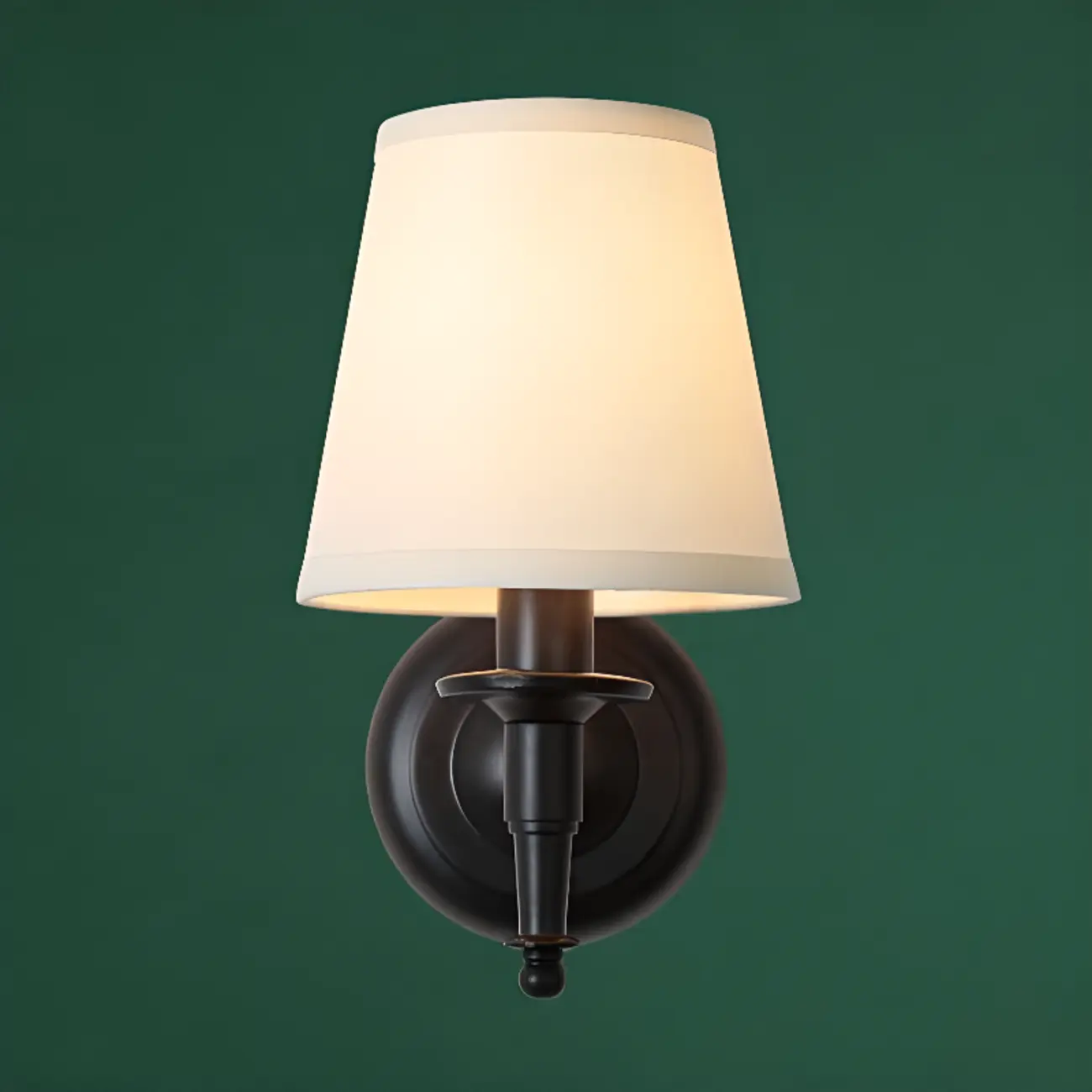 Vintage Matte Bracket Fabric Conical Wall Sconce Image - 7 | homeyfad