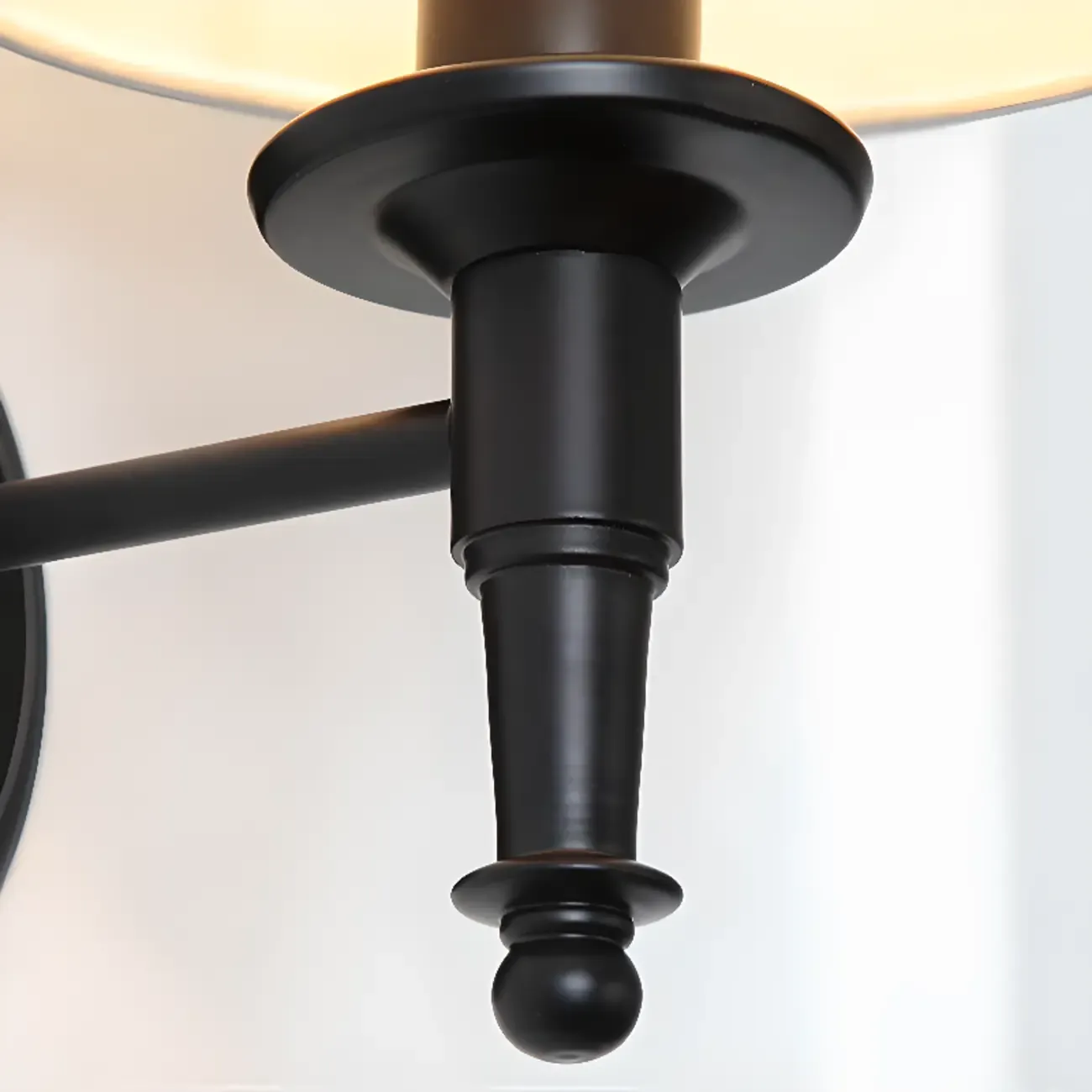 Vintage Matte Bracket Fabric Conical Wall Sconce Image - 12