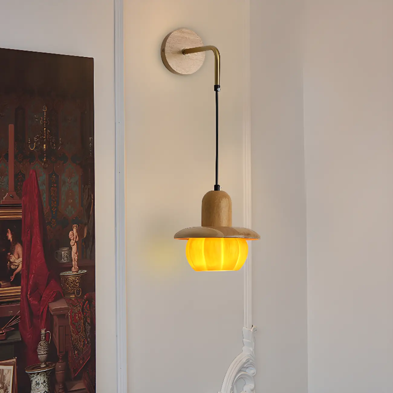 Modern Resin Yellow Shade Wall Light for Residential Use Image - 3 | homeyfad