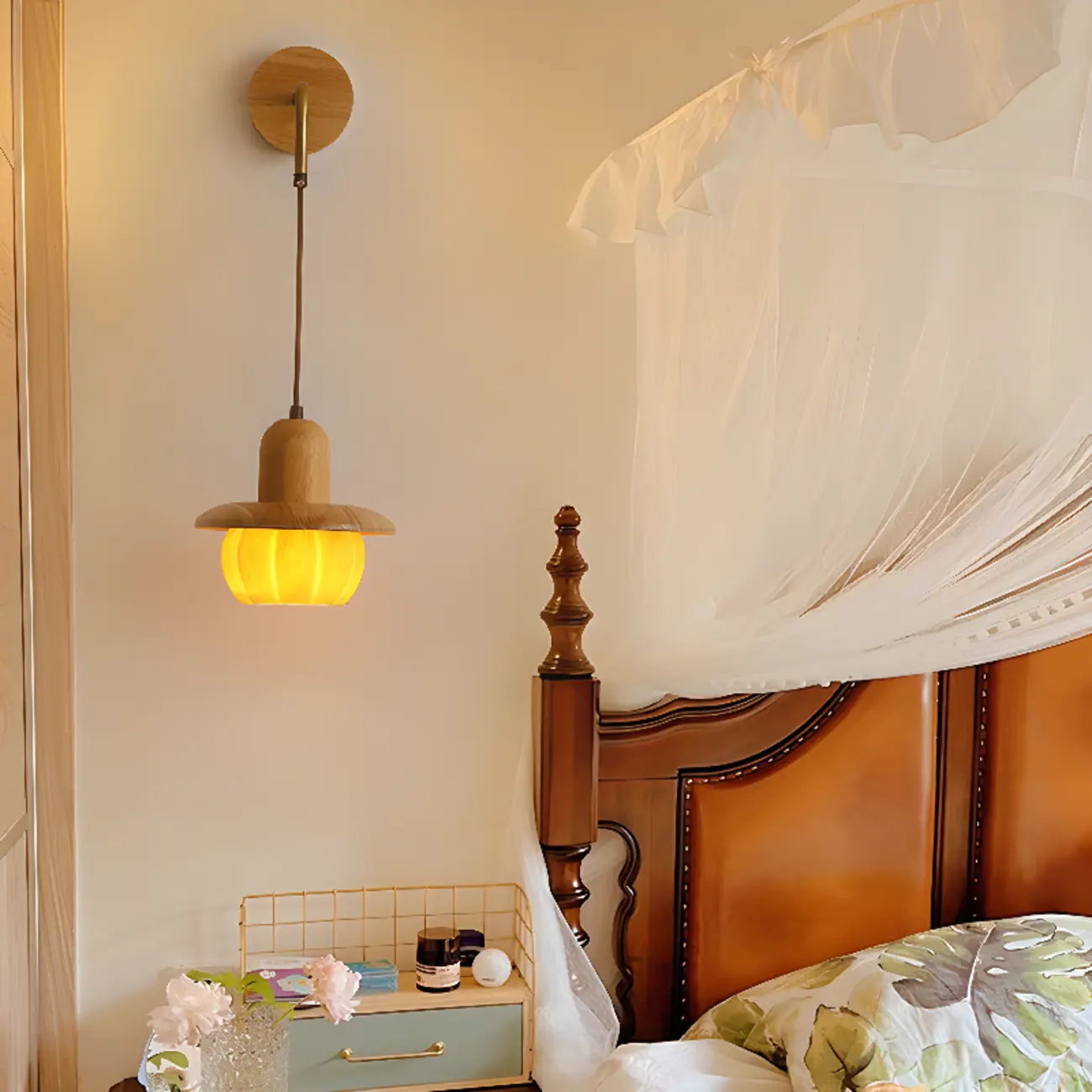 Modern Resin Yellow Shade Wall Light for Residential Use Image - 4 | homeyfad