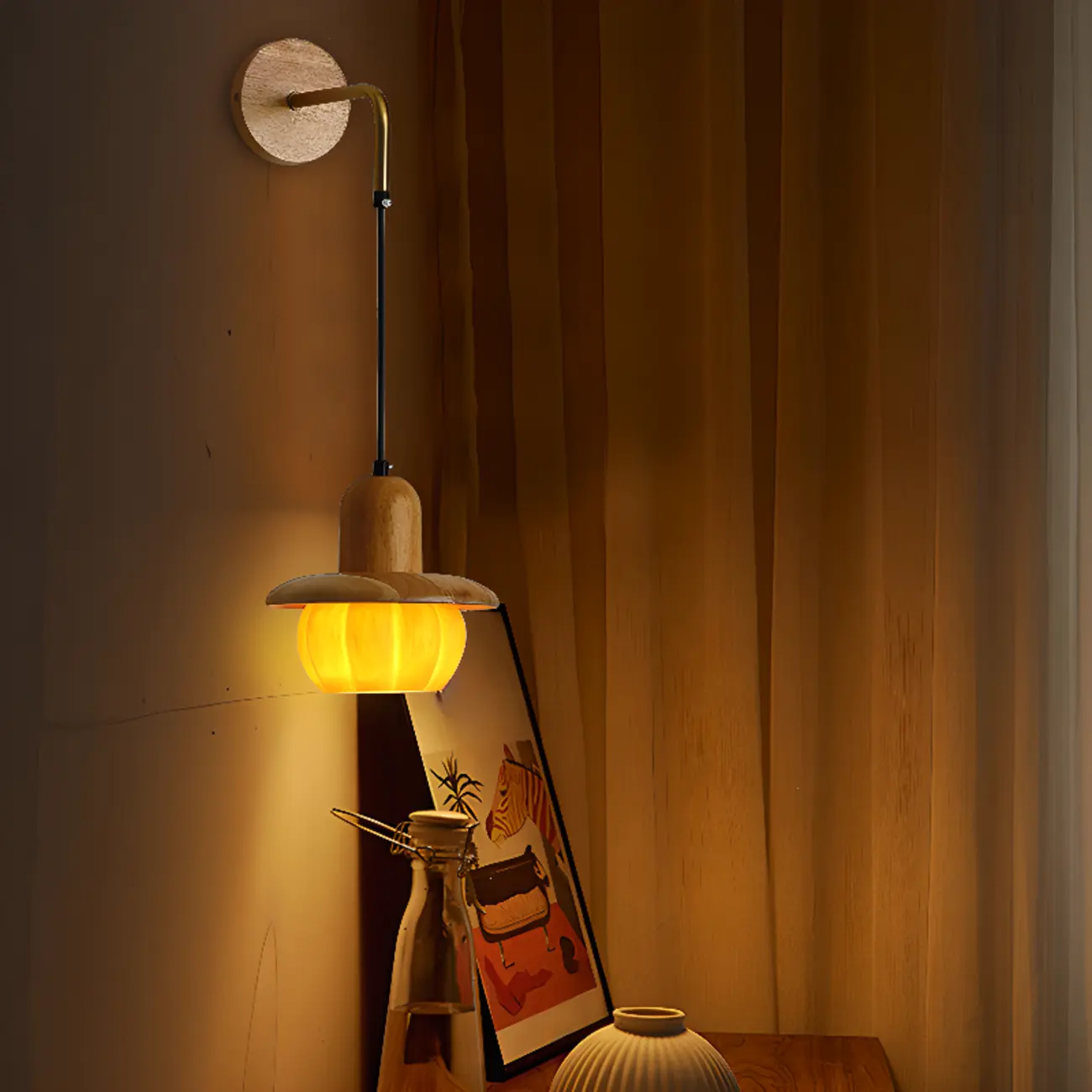 Modern Resin Yellow Shade Wall Light for Residential Use Image - 5 | homeyfad