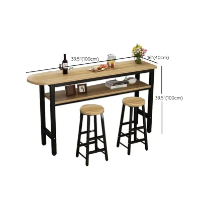 Irregular Natural Wooden Metal Fixed Top Bar Tables #size