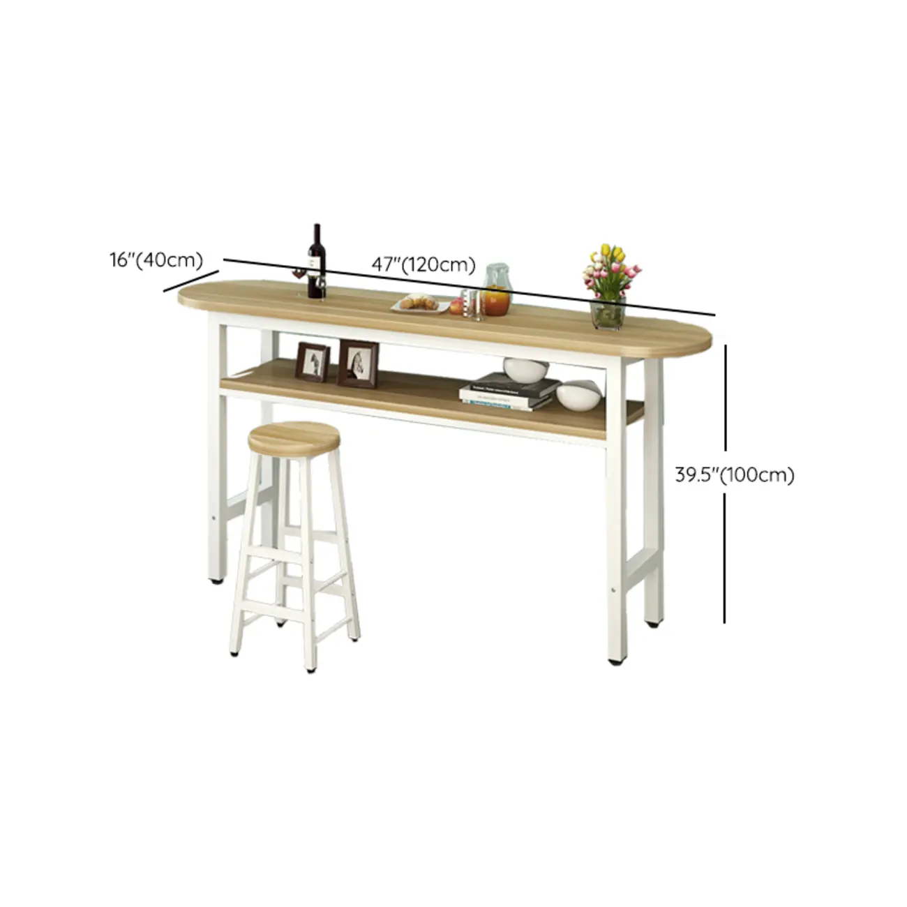Irregular Natural Wooden Metal Fixed Top Bar Tables Image - 9 | homeyfad