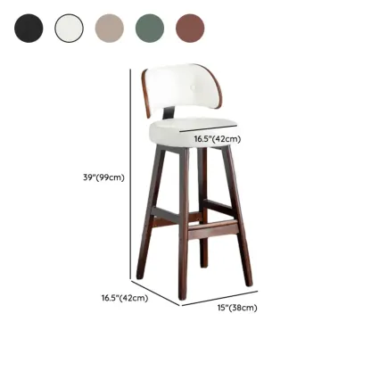 Modern Wood Upholstered Bar Stools with Back Image - 20