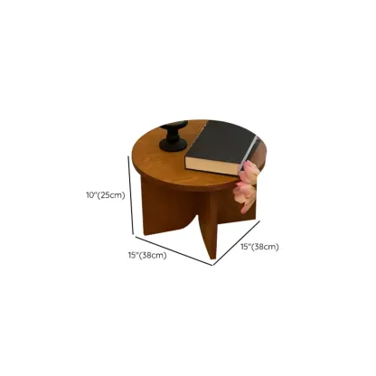 Modern Solid Wood Round Coffee Table Set with Dual Sizes  Image - 6