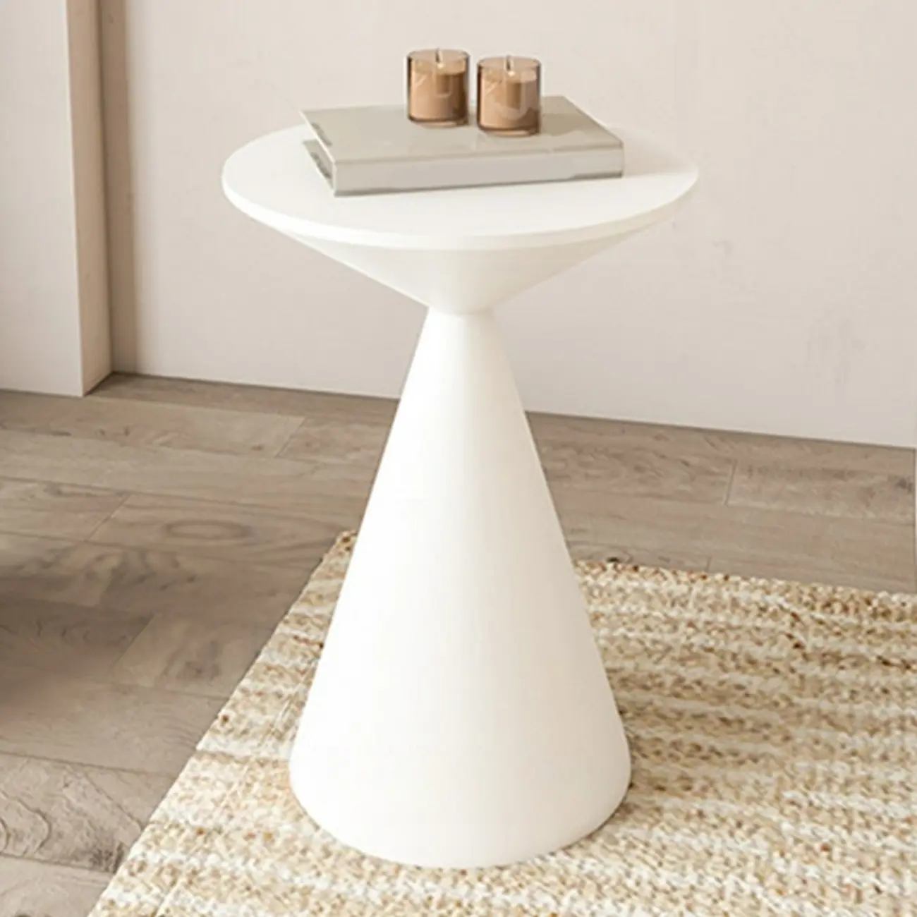 Modern Wood Coffee Table White Marble Base Image - 6 | homeyfad