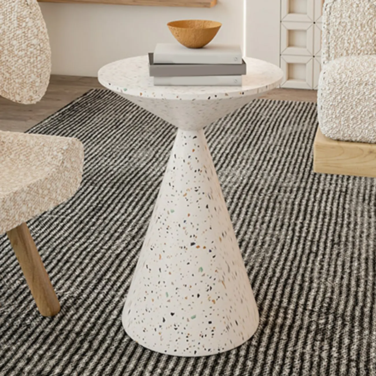 Modern Wood Coffee Table White Marble Base Image - 7 | homeyfad