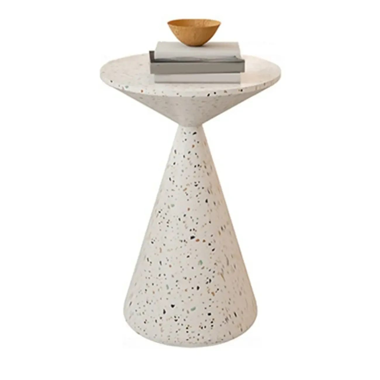 Modern Wood Coffee Table White Marble Base Image - 11