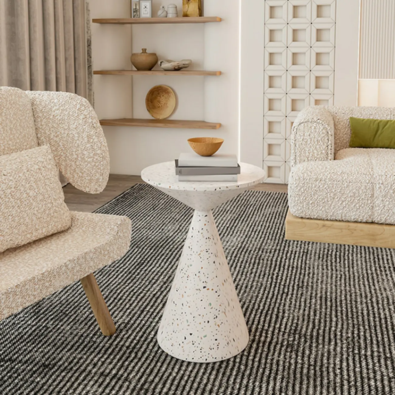 Modern Wood Coffee Table White Marble Base Image - 12 | homeyfad