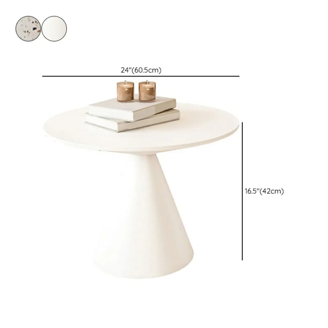 Modern Wood Coffee Table White Marble Base #size
