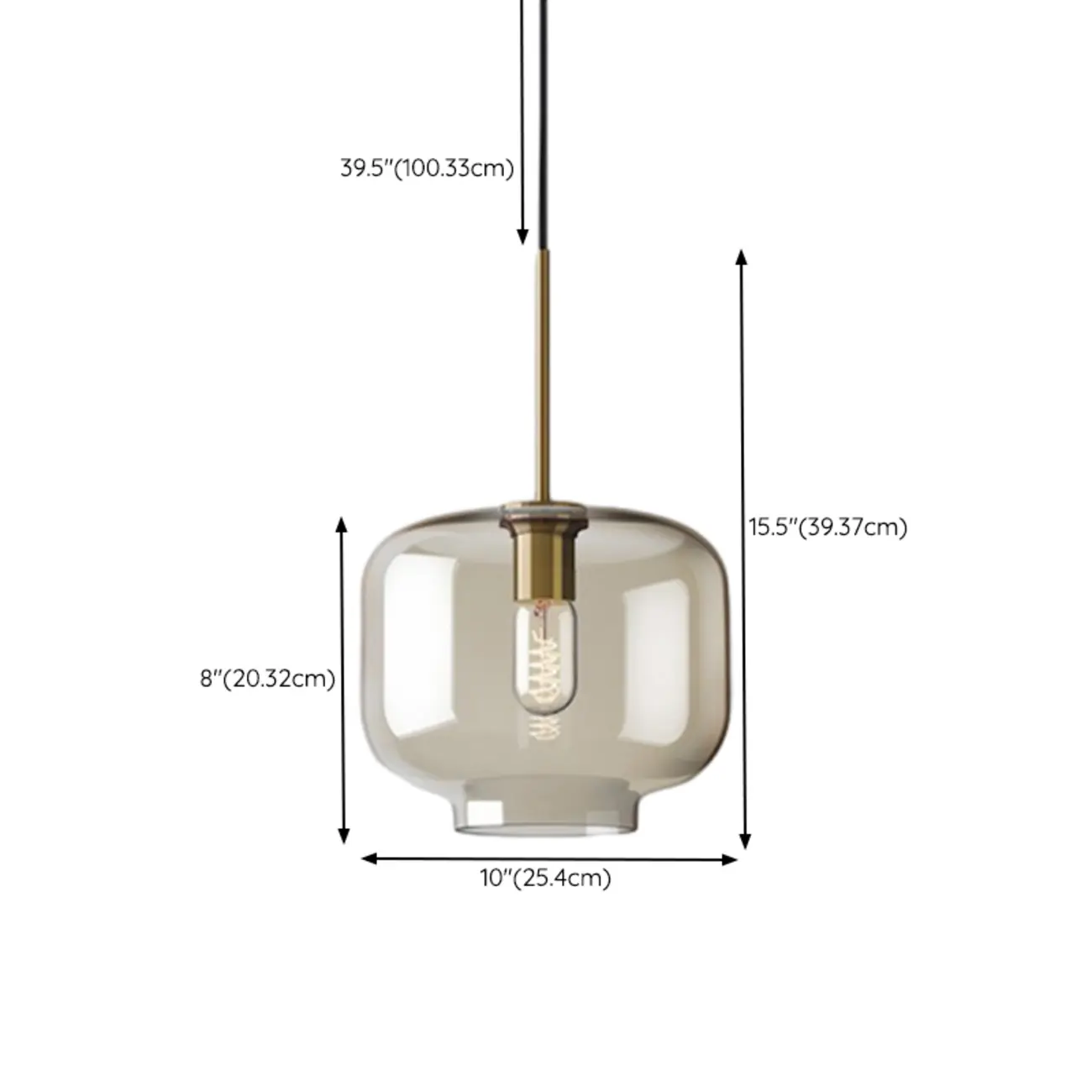 Simplistic Glass and Metal Cognac Globe Hanging Pendant Light  Image - 17 | homeyfad