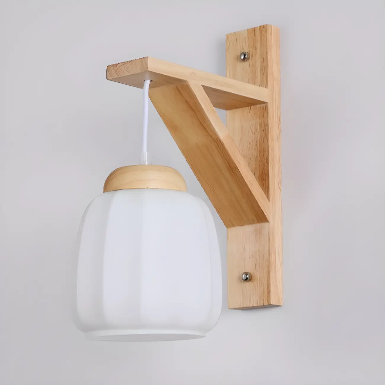 Indoor Mini Wall Sconce with Fabric Shade & Wooden Frame | homeyfad