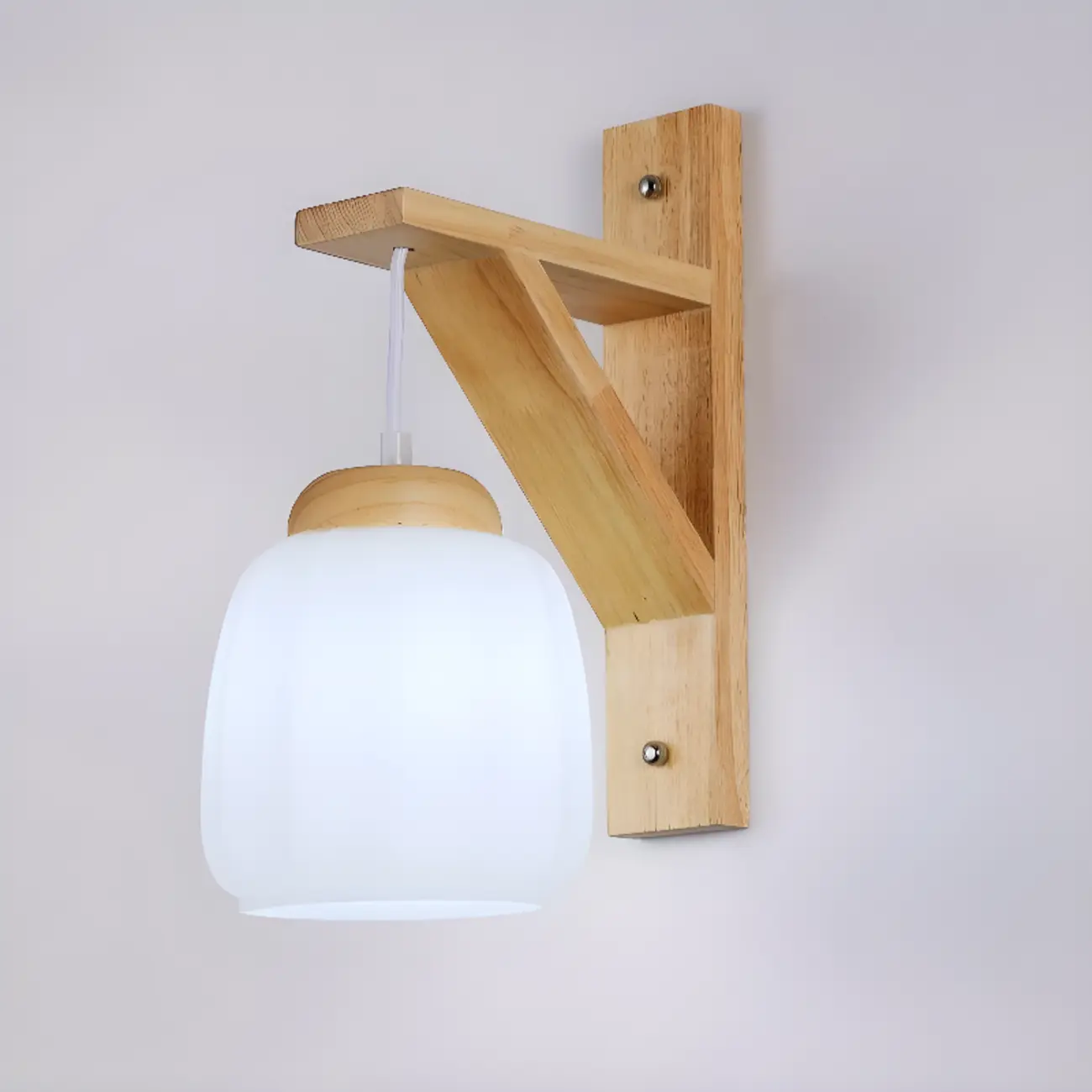 Indoor Mini Wall Sconce with Fabric Shade & Wooden Frame | homeyfad