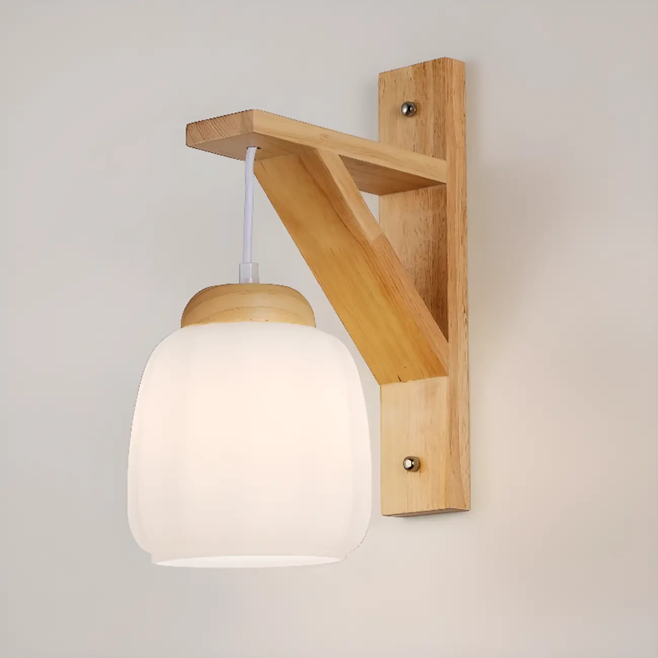 Indoor Mini Wall Sconce with Fabric Shade & Wooden Frame | homeyfad