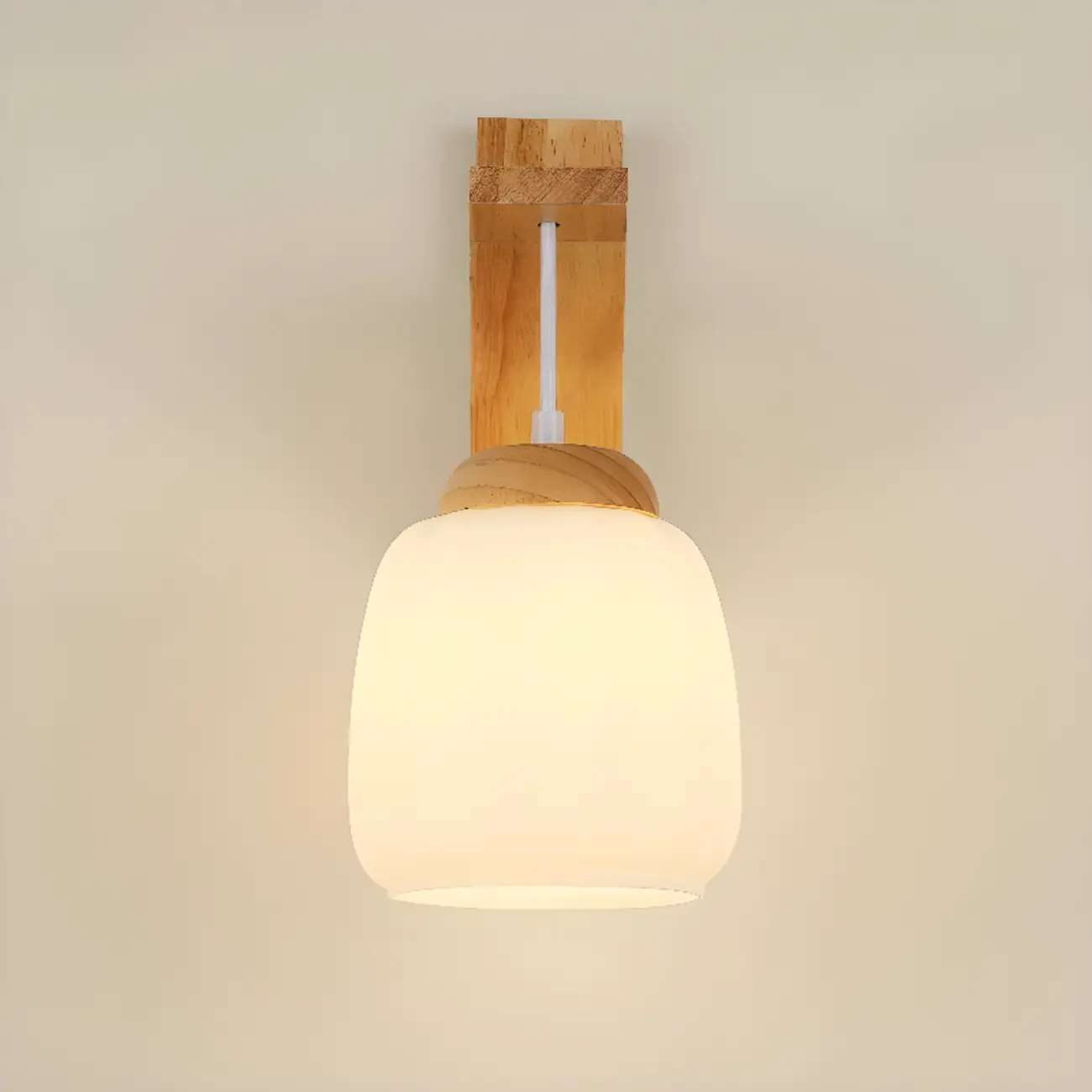 Indoor Mini Wall Sconce with Fabric Shade & Wooden Frame | homeyfad